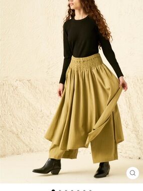 Rujuta Sheth Rue Pant in Olive Stone
